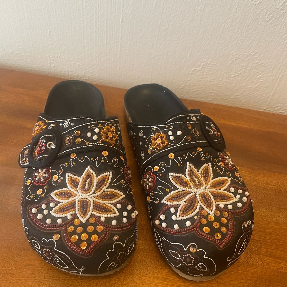 Rampage Boho Embellished Slip On Corkbed Miles -see size